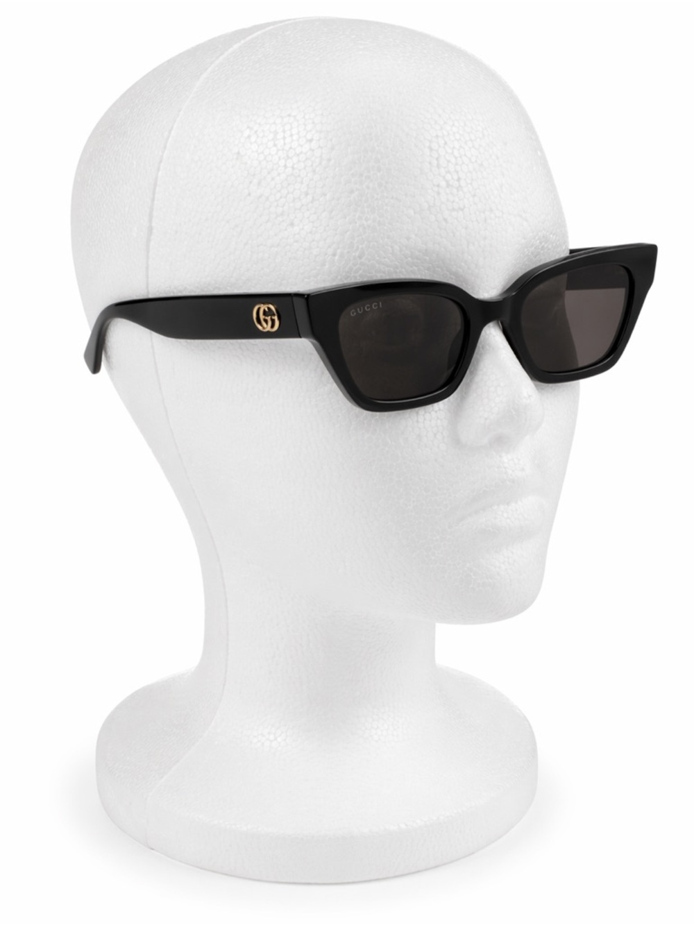 Gucci Black Cat-Eye Sunglasses with Gold GG Temples